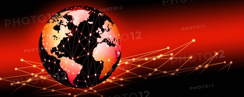 Digitally generated image of globe with connections
