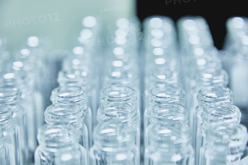 Bottles or test tubes in container