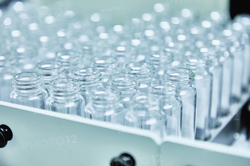 Bottles or test tubes in container