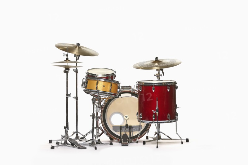 Drum set against white
