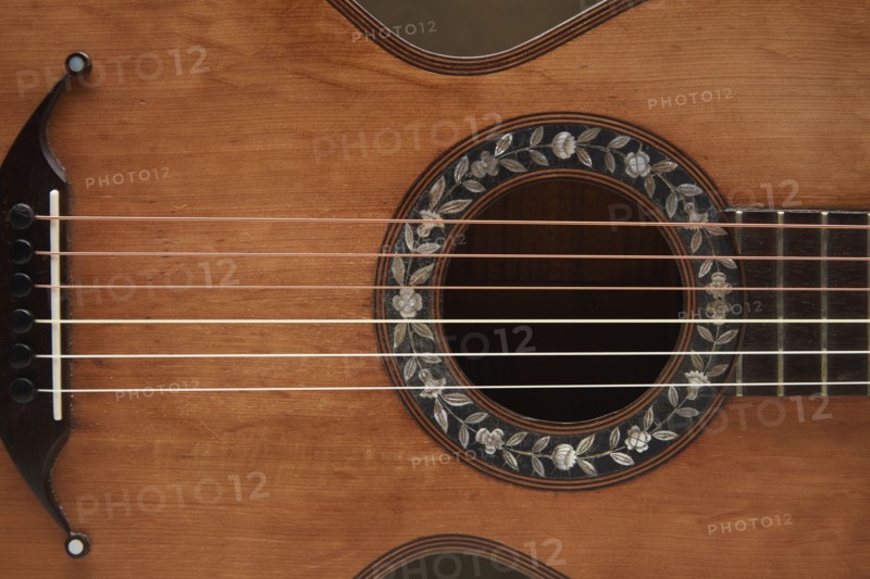Close up of acoustic guitar