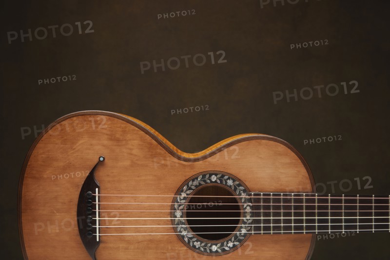 Close up of acoustic guitar