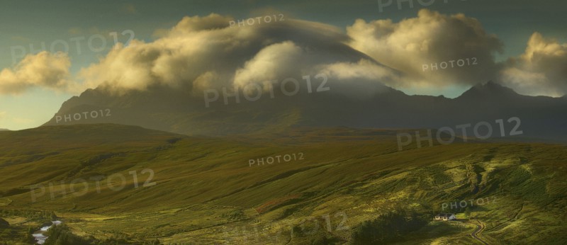 Green hills of Scottish Highlands