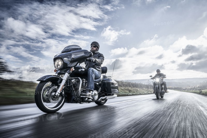 United Kingdom, London, Motorcyclists on road
