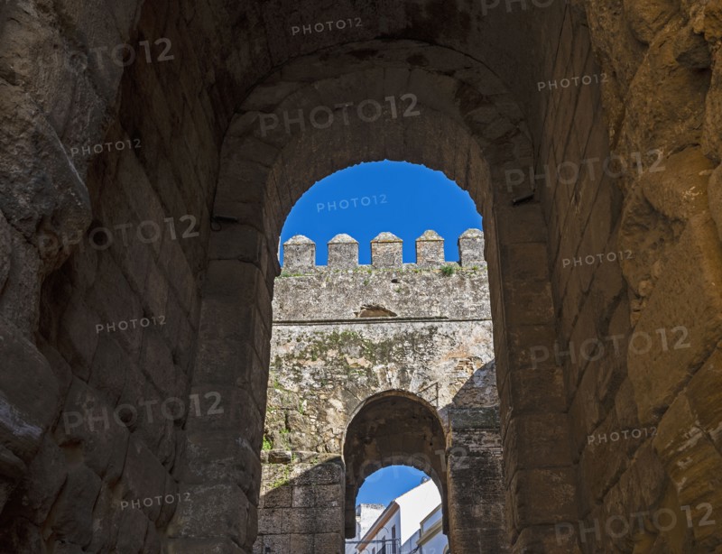 Spain, Carmona, Low angle view of historic archway