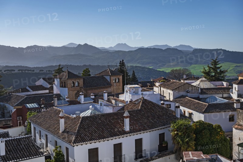 Spain, Ronda, Townscape and Sierra de Grazalema