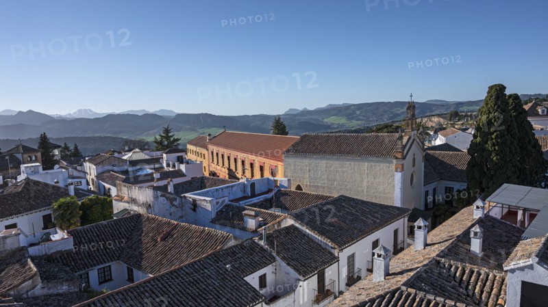 Spain, Ronda, Townscape and Sierra de Grazalema