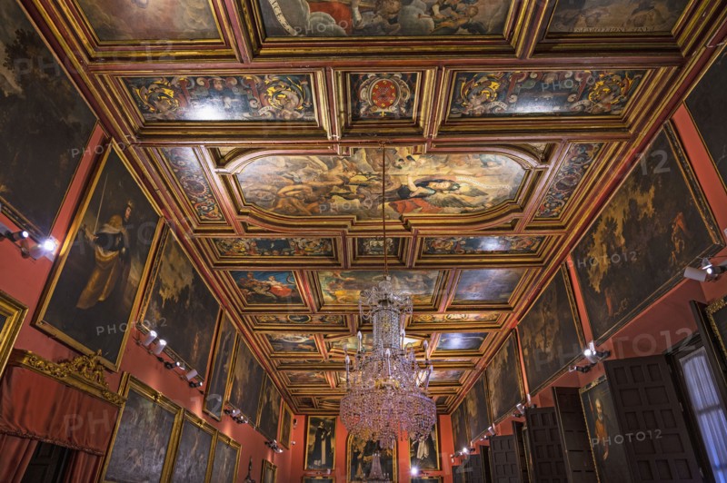 Spain, Seville, Portrait room in Archbishop's Palace of Seville