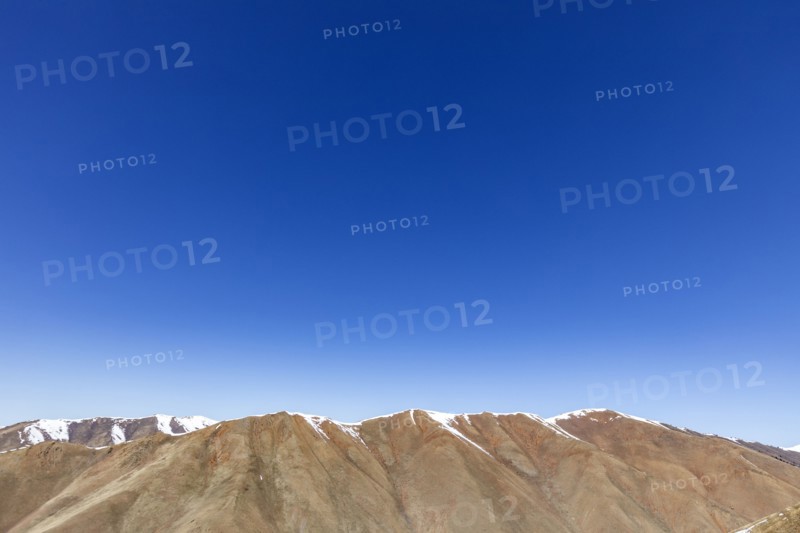USA, Idaho, Bellevue, Mountain peaks under blue sky