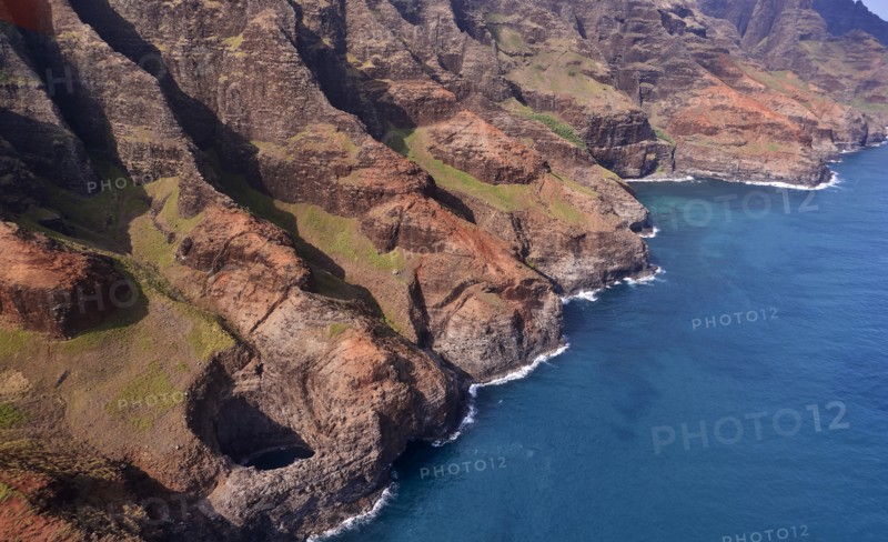 USA, Hawaii, Kauai, Na Pali, Aerial view of Na Pali Coast