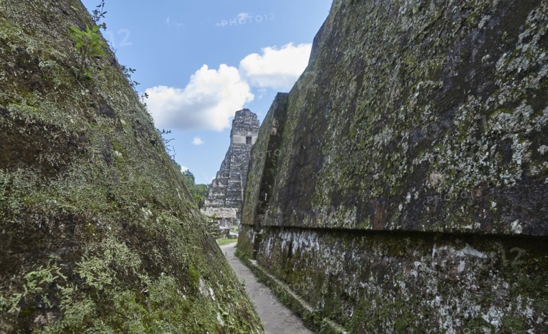 Guatamala, Tikal, View of Mayan pyramid