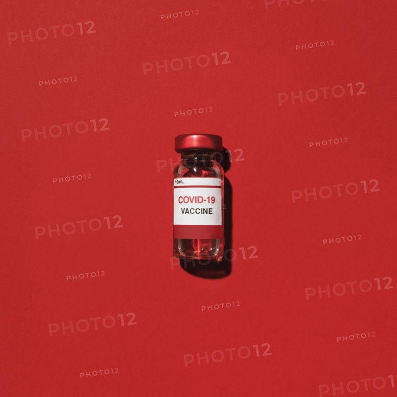Studio shot of vial with Covid-19 vaccine