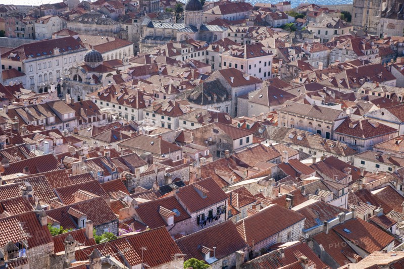 Croatia, Dubrovnik, Elevated view of red roofs