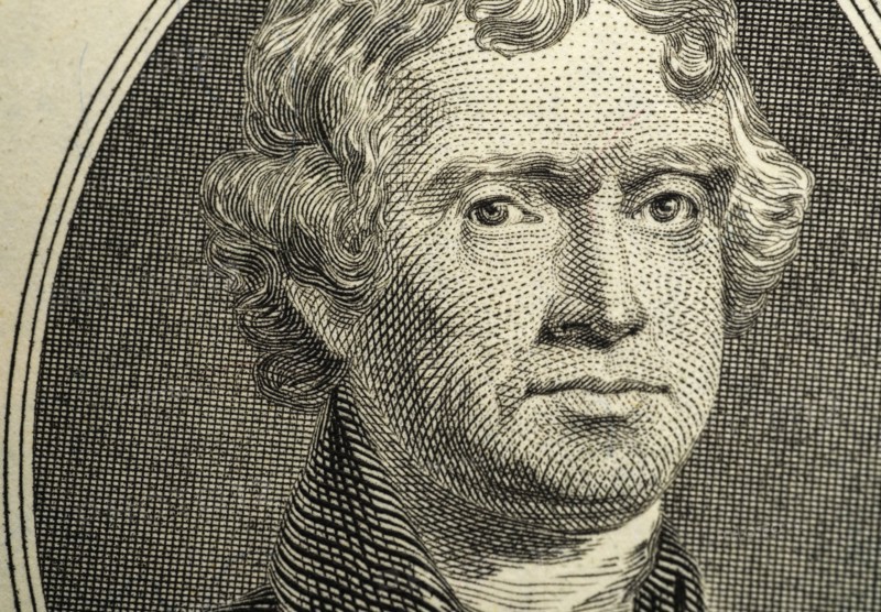 Close up of US two dollar bill