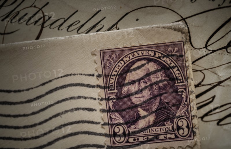 Postage stamp with George Washington