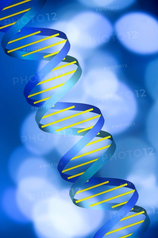 DNA helix on blue abstract background