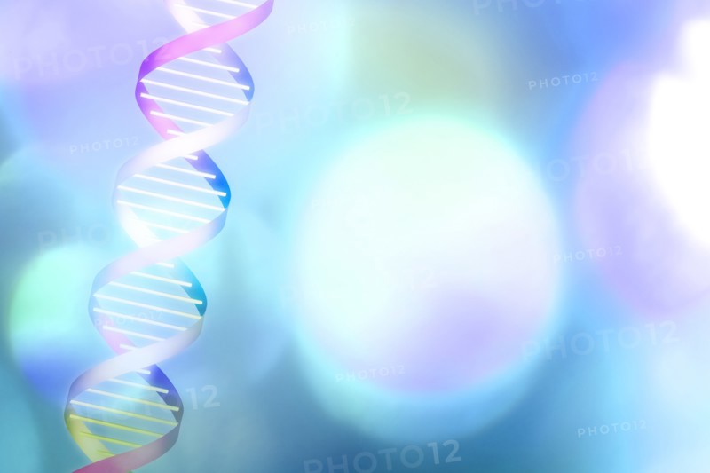 DNA helix on pastel abstract background