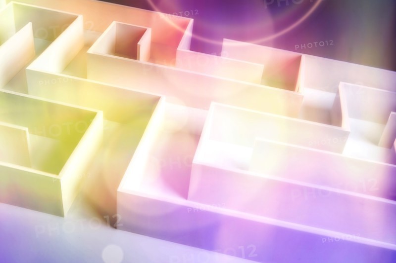 Maze with pastel colorful background
