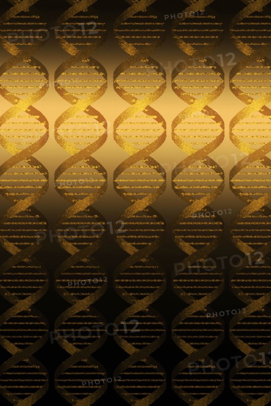 DNA helixes on gold background