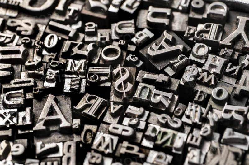 Metal type fonts