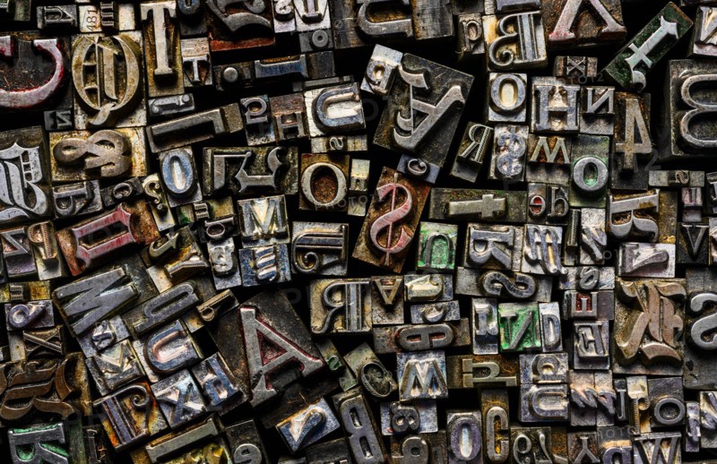 Metal type fonts