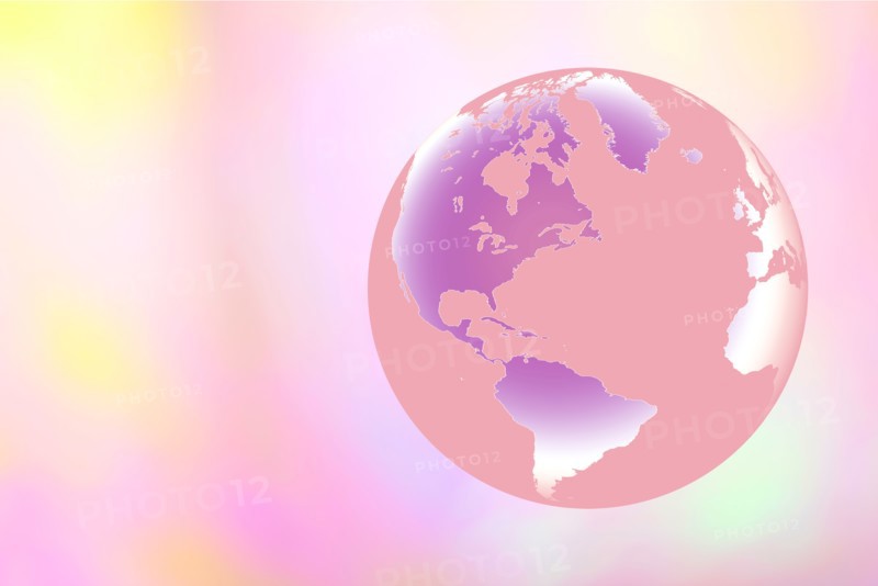 Globe on pastel background