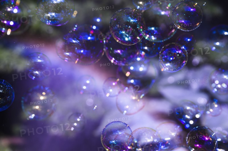 Soap bubbles floating in air