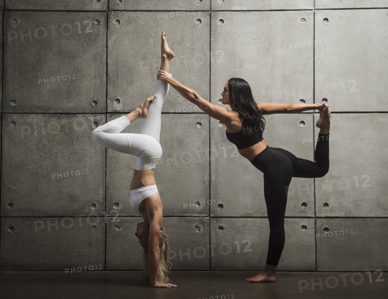 Two women exercising together