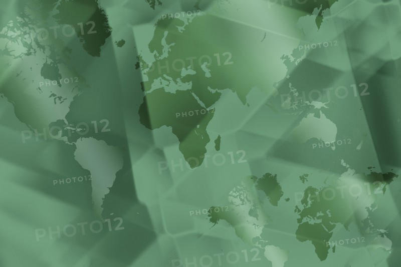 Green abstract digital world map