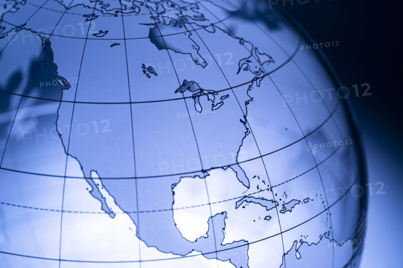 Digitally generated blue globe