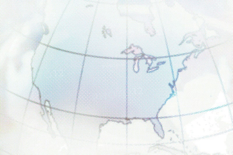 Part of digitally generated globe