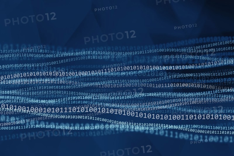 Binary code on blue background