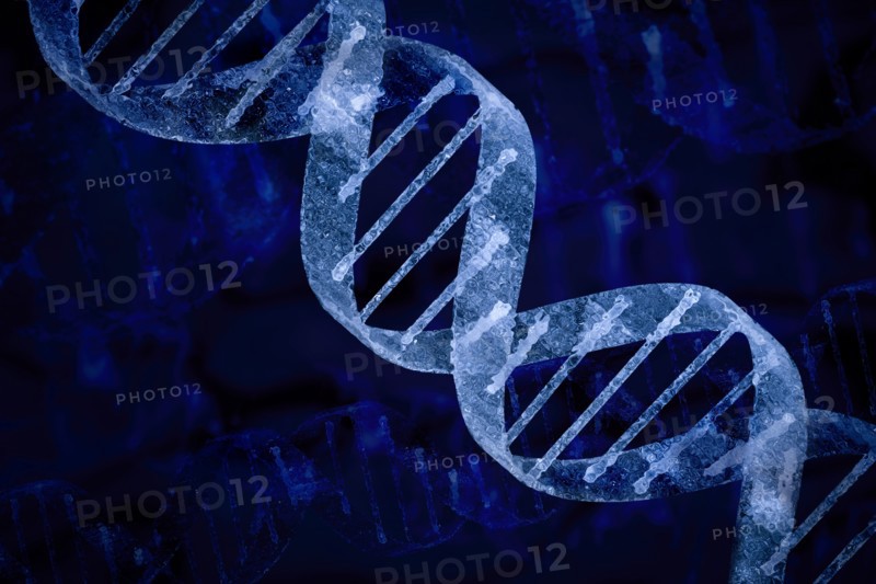 DNA helix on blue background