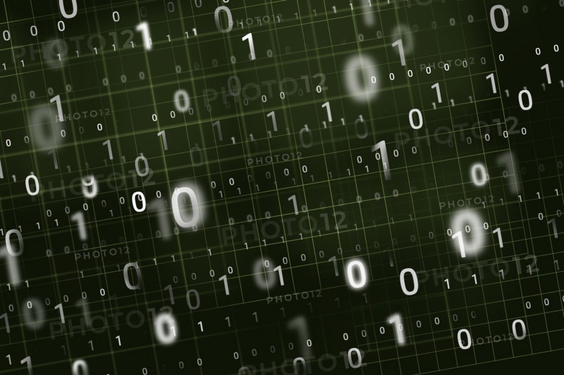 Binary code on green background