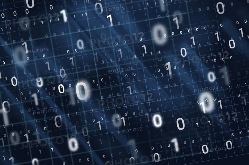 Binary code on blue background