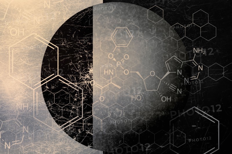 Chemical formula on abstract background
