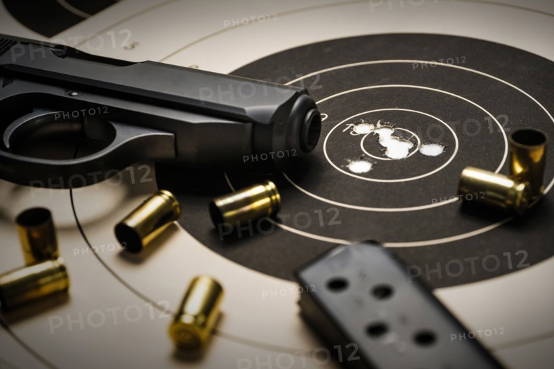 Gun and ammo on target