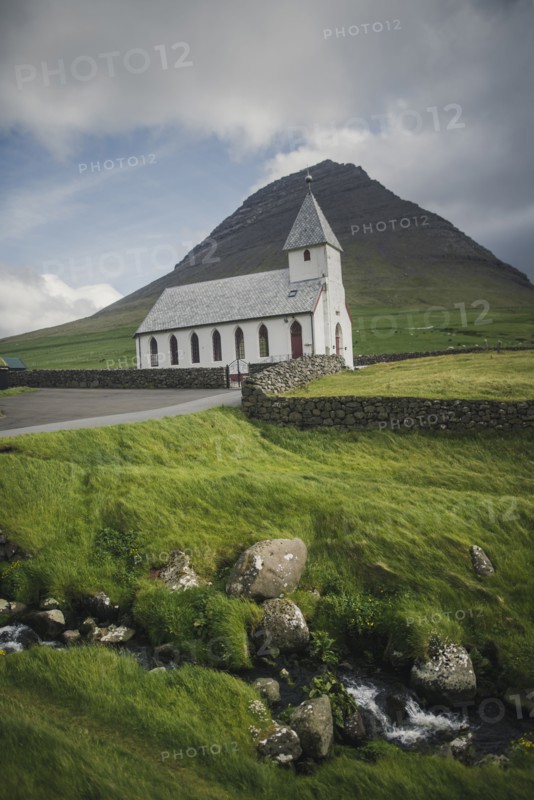 Denmark, Faroe Islands, Vidareidi, Exterior of church