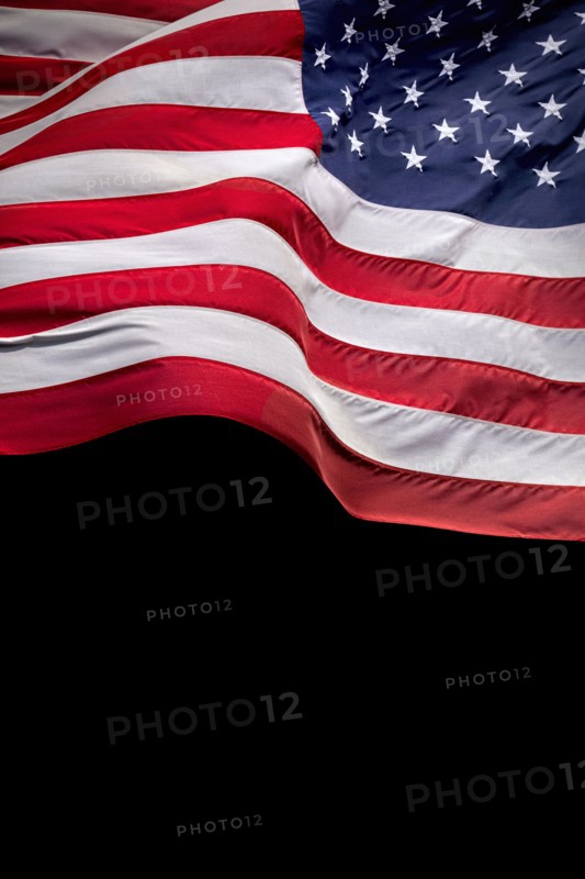 Studio shot of American flag