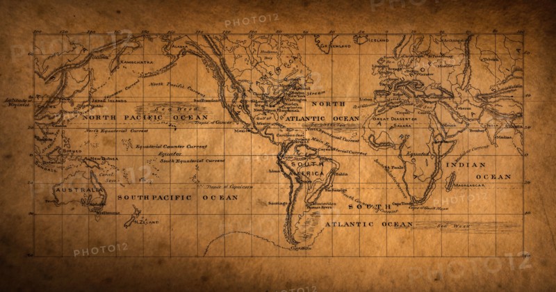 19th century map of the world