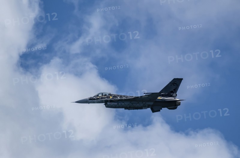 F-16 Fighting Falcon flying against sky