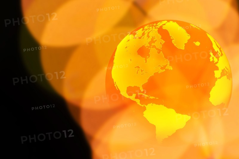 Globe and yellow lights