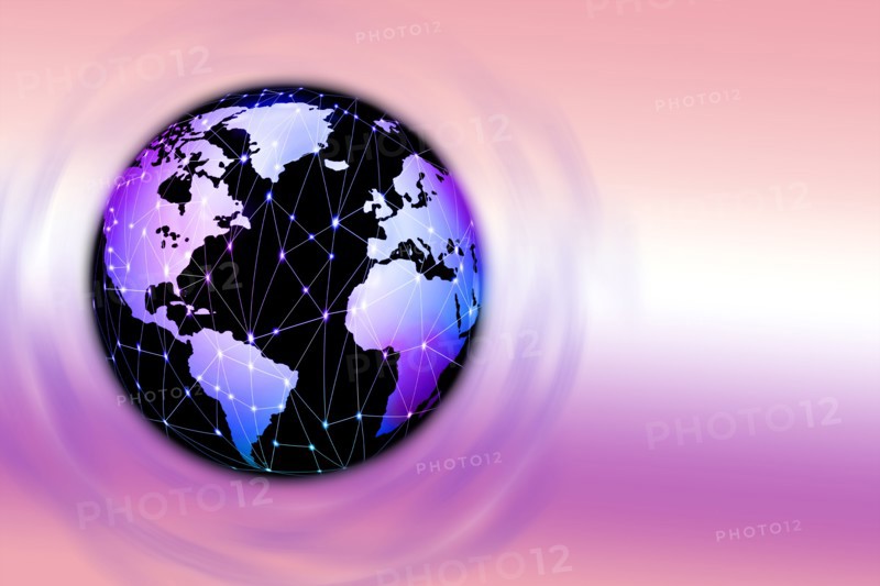 Globe with connected glowing points
