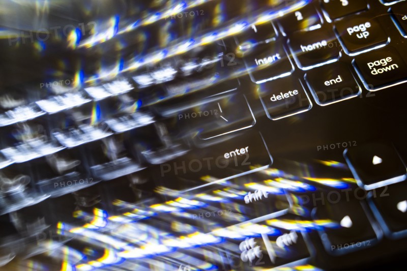 Close-up of blurred computer keyboard