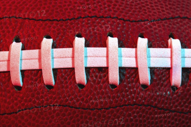 Detail of football stitching