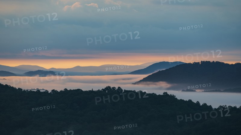 Fog at sunrise in Blue Ridge Mountains