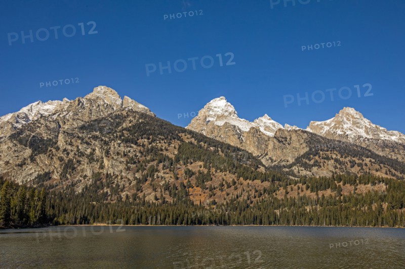 Landscape with Teton Range and Taggart Lake in Grand Teton National Park