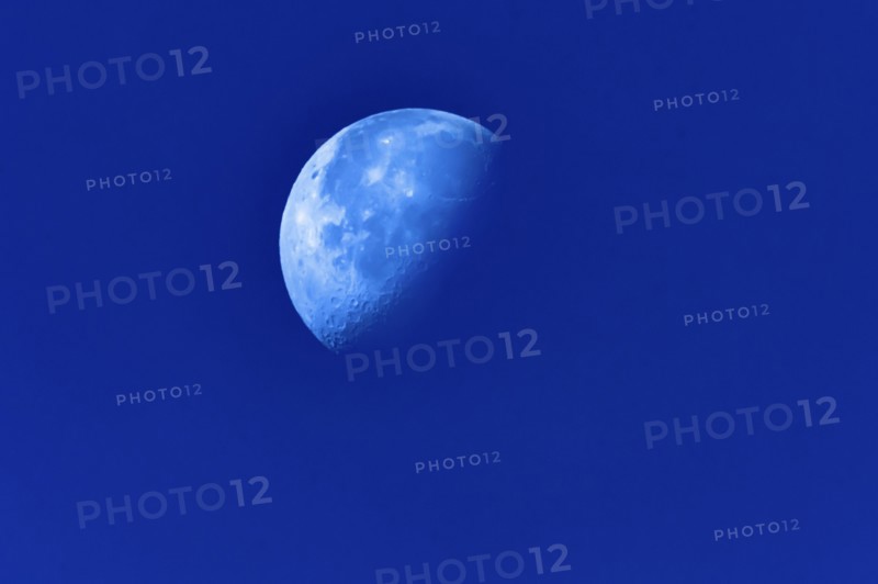 Half Moon on blue sky