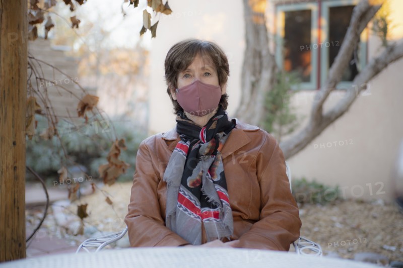 Portrait of woman wearing protective face mask