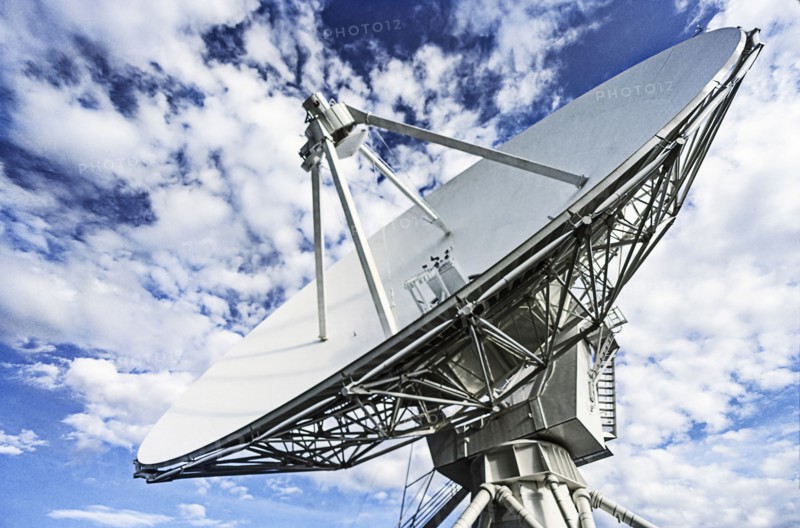 Low angle view of radio telescope at Karl G. Jansky Very Large Array against sky